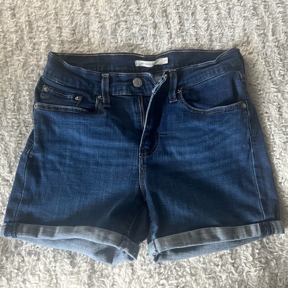 Levi's Women's Dark Blue Denim Shorts - Picture 1 of 4